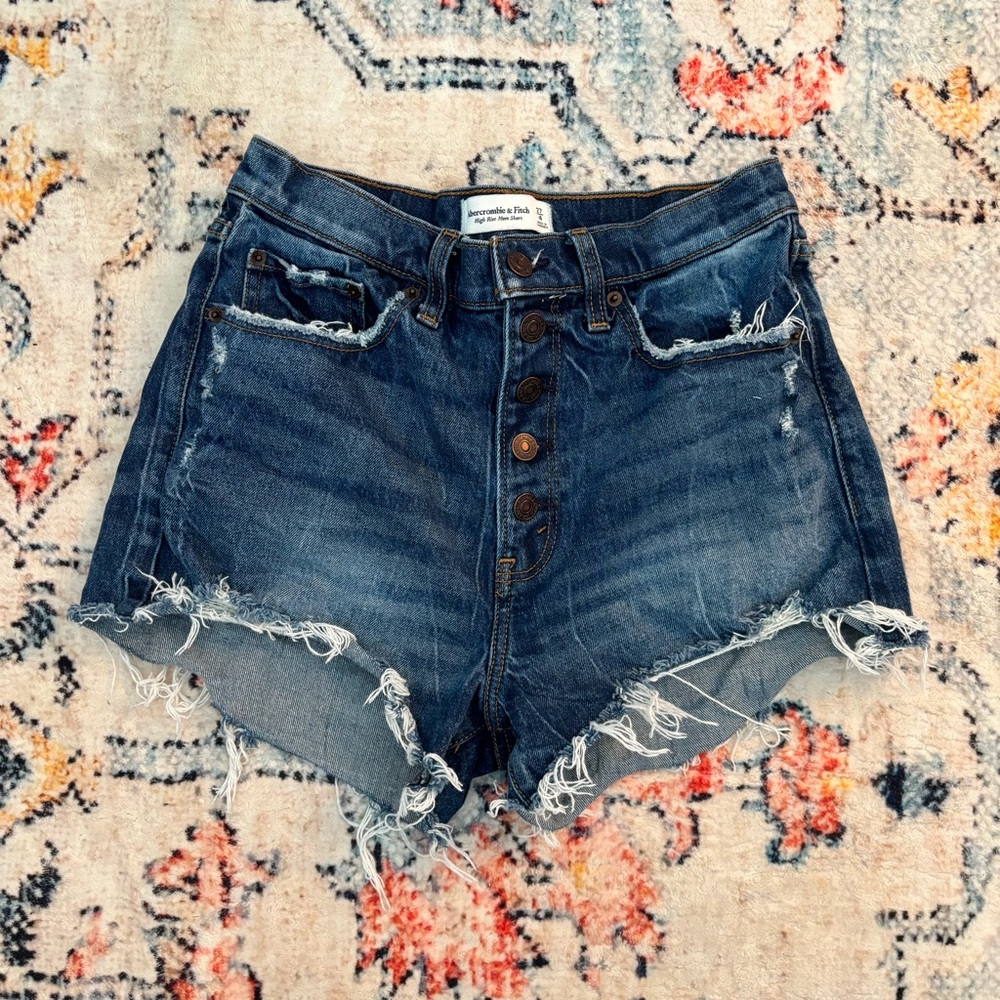 Abercrombie high rise jean shorts
